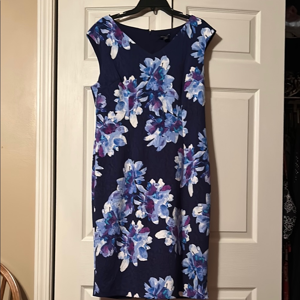 Liz Claiborne Navy Floral Midi Dress